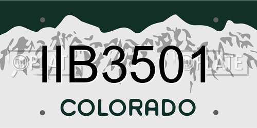 IIB3501 Colorado License Plate