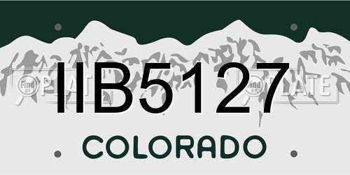 IIB5127 Colorado License Plate