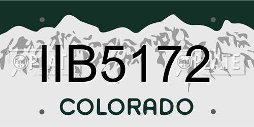 IIB5172 Colorado License Plate