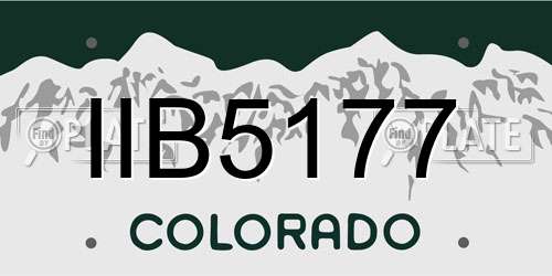 IIB5177 Colorado License Plate