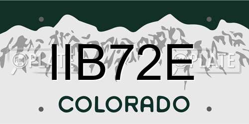 IIB72E Colorado License Plate