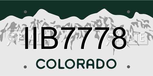 IIB7778 Colorado License Plate