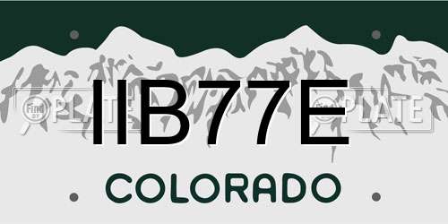 IIB77E Colorado License Plate