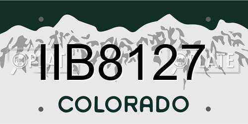 IIB8127 Colorado License Plate
