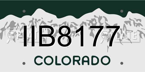 IIB8177 Colorado License Plate