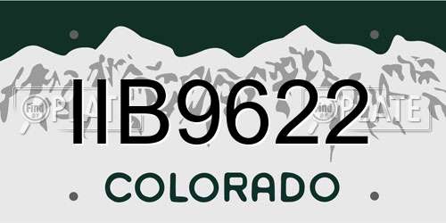 IIB9622 Colorado License Plate
