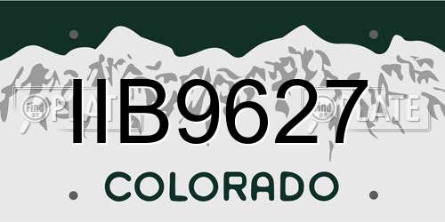 IIB9627 Colorado License Plate