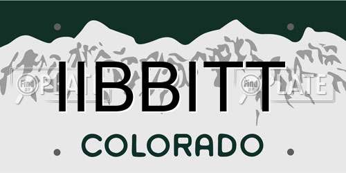 IIBBITT Colorado License Plate