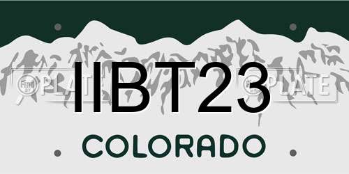 IIBT23 Colorado License Plate