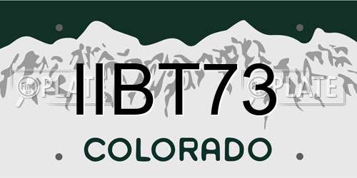 IIBT73 Colorado License Plate