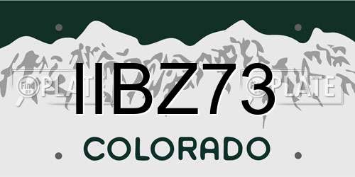 IIBZ73 Colorado License Plate