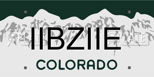 IIBZIIE Colorado License Plate