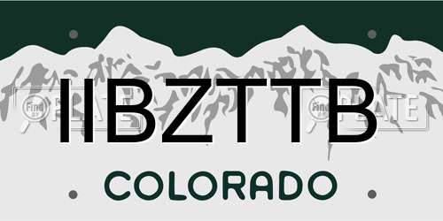 IIBZTTB Colorado License Plate