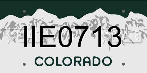IIE0713 Colorado License Plate