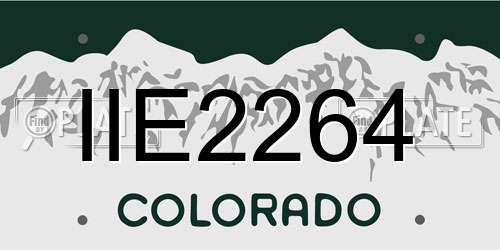 IIE2264 Colorado License Plate