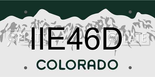 IIE46D Colorado License Plate