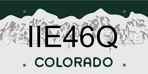 IIE46Q Colorado License Plate