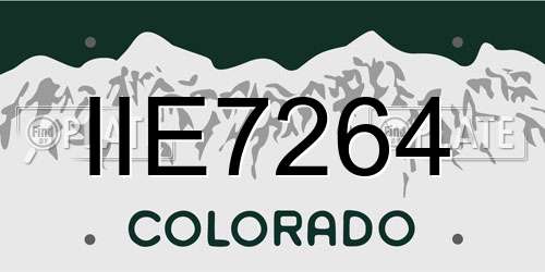 IIE7264 Colorado License Plate
