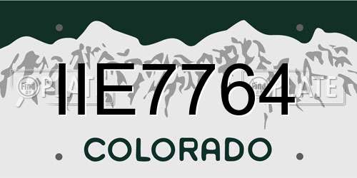 IIE7764 Colorado License Plate