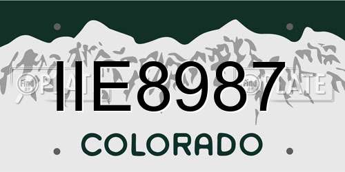IIE8987 Colorado License Plate
