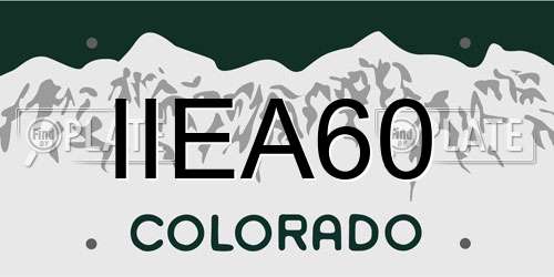 IIEA60 Colorado License Plate