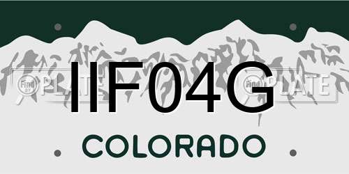 IIF04G Colorado License Plate