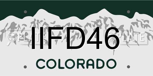 IIFD46 Colorado License Plate