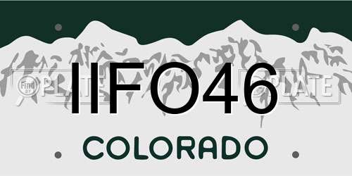 IIFO46 Colorado License Plate