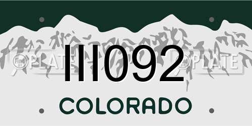 III092 Colorado License Plate