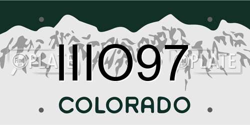 IIIO97 Colorado License Plate