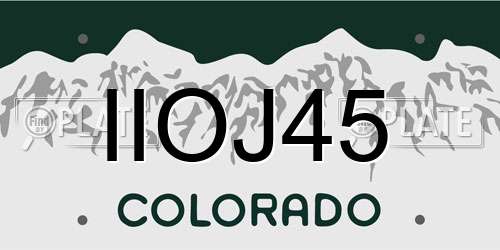 IIOJ45 Colorado License Plate