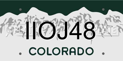 IIOJ48 Colorado License Plate
