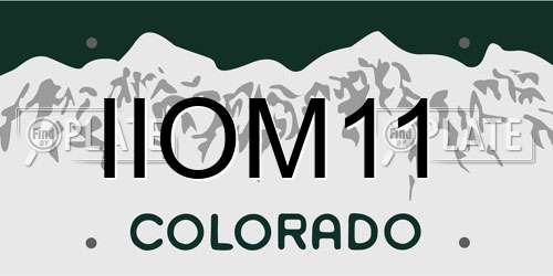 IIOM11 Colorado License Plate