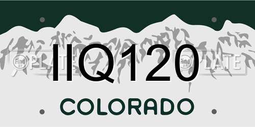 IIQ120 Colorado License Plate