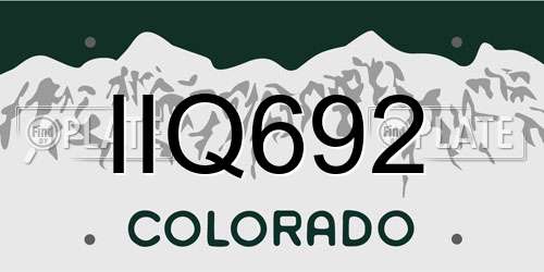 IIQ692 Colorado License Plate