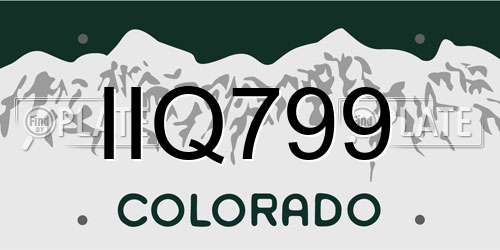 IIQ799 Colorado License Plate