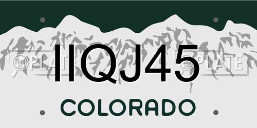 IIQJ45 Colorado License Plate