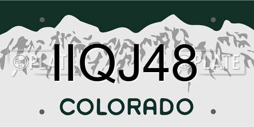 IIQJ48 Colorado License Plate