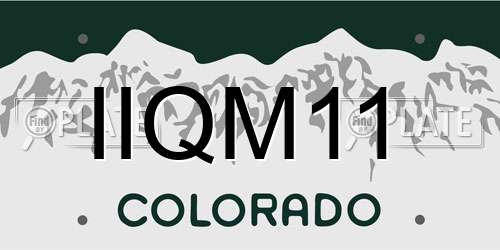 IIQM11 Colorado License Plate