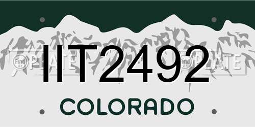 IIT2492 Colorado License Plate