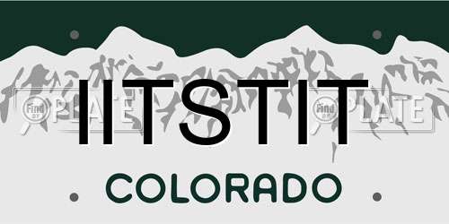 IITSTIT Colorado License Plate