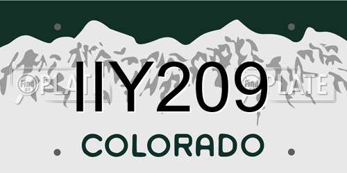 IIY209 Colorado License Plate