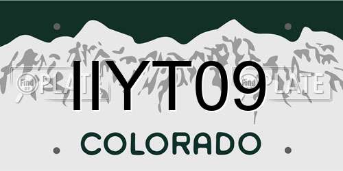 IIYT09 Colorado License Plate