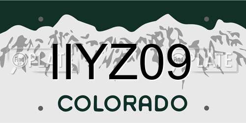 IIYZ09 Colorado License Plate