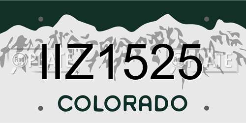 IIZ1525 Colorado License Plate