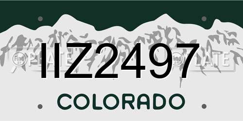 IIZ2497 Colorado License Plate