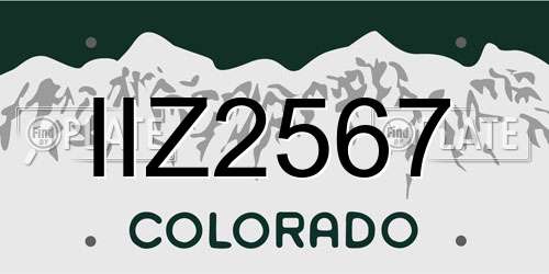 IIZ2567 Colorado License Plate