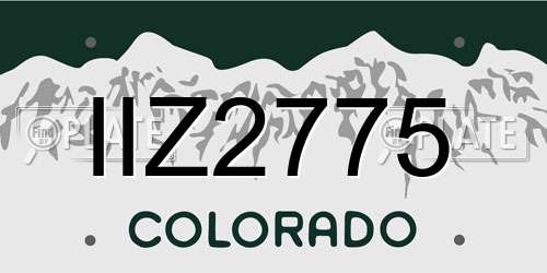 IIZ2775 Colorado License Plate