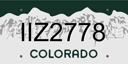 IIZ2778 Colorado License Plate
