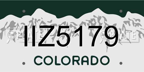 IIZ5179 Colorado License Plate